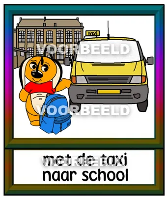 Met de taxi naar school
