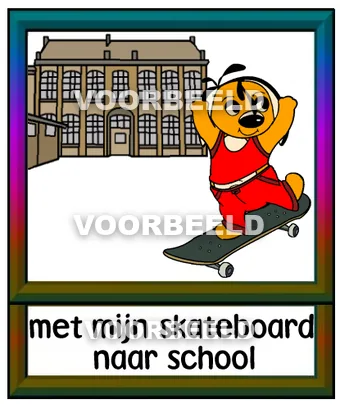 Met het skateboard naar school