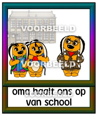 Oma haalt ons op van school