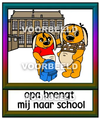 Opa brengt mij naar school