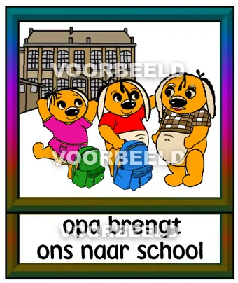 Opa brengt ons naar school