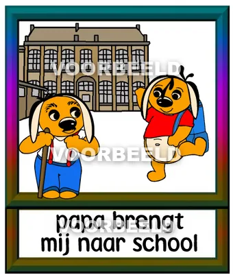 Papa brengt mij naar school