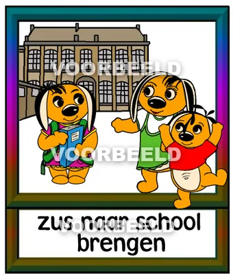 Zus naar school brengen