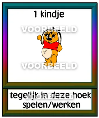 1 kindje tegelijk in deze hoek spelen werken
