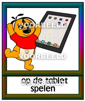 Op de tablet spelen