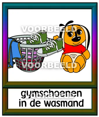 Gymschoenen in de wasmand