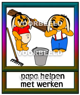 Papa helpen met werken