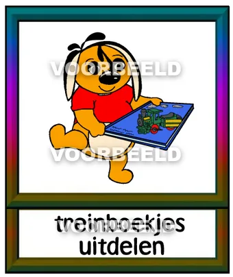Treinboekjes uitdelen