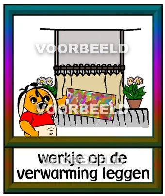 Werkje op de verwarming leggen