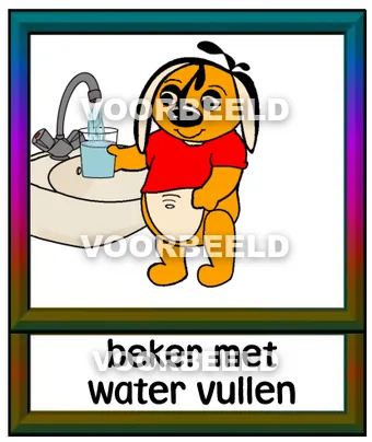 Beker met water vullen