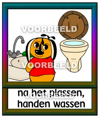 Na het plassen handen wassen