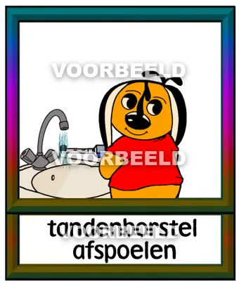 Tandenborstel afspoelen