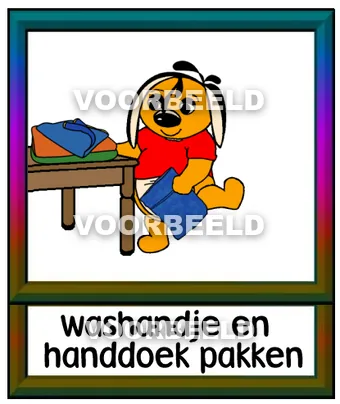 Washandje en handdoek pakken