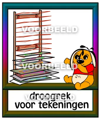 Droogrek voor tekeningen
