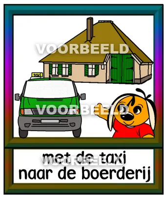 Met de taxi naar de boerderij