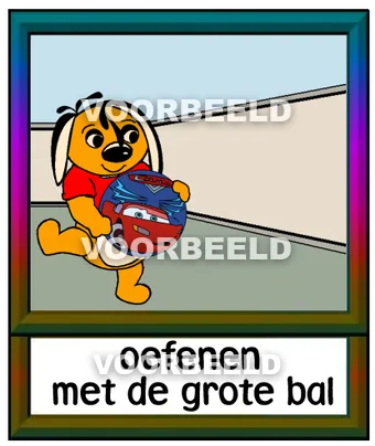 Oefenen met de grote bal